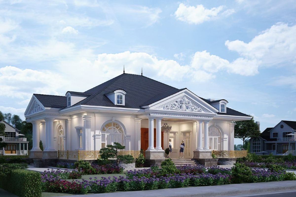 Nhà diện tích 150m2 được thiết kế theo phong cách tân cổ điển 