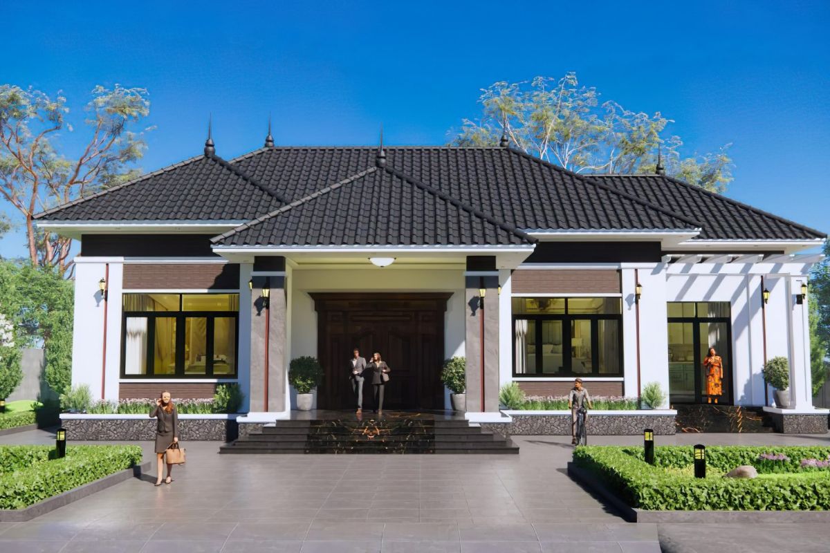 Mẫu nhà 150m2 sẽ có không gian rộng thoáng cho gia đình nhiều thành viên