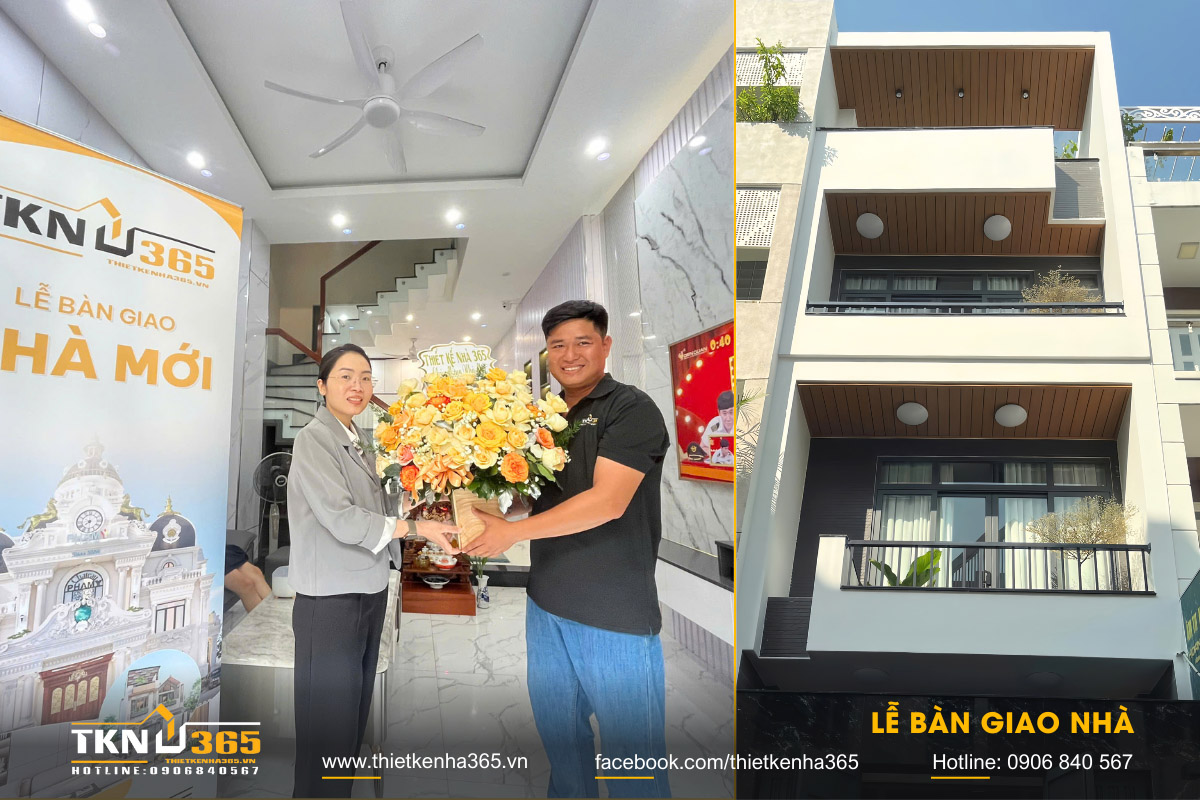 Thiết kế nhà phố 1 trệt 2 lầu 1 sân thượng ở Tân Phú được hoàn thiện