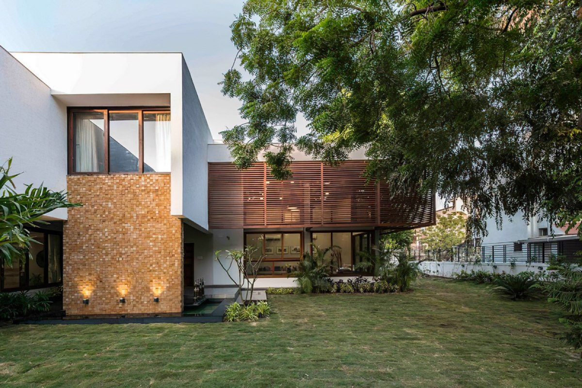 Mẫu nhà 2 tầng chữ L 100m2 4