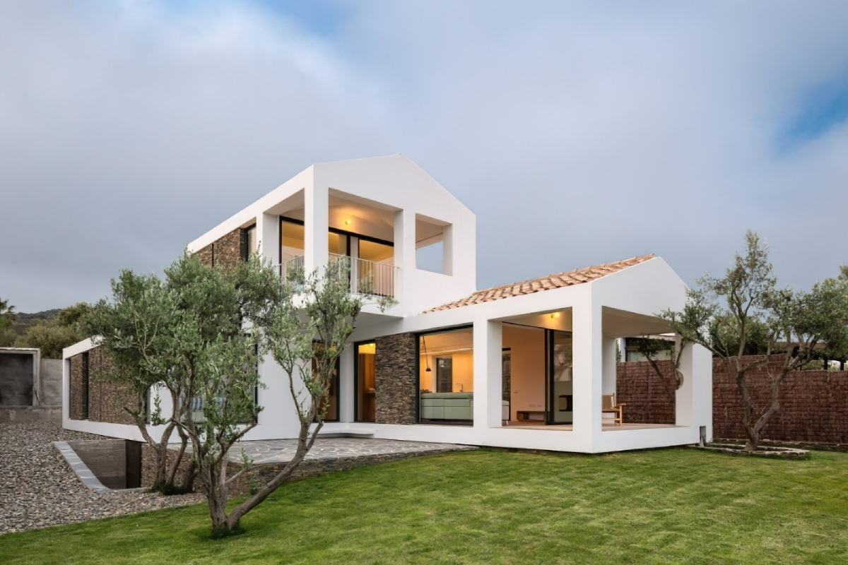 Mẫu nhà 2 tầng chữ L 100m2 9