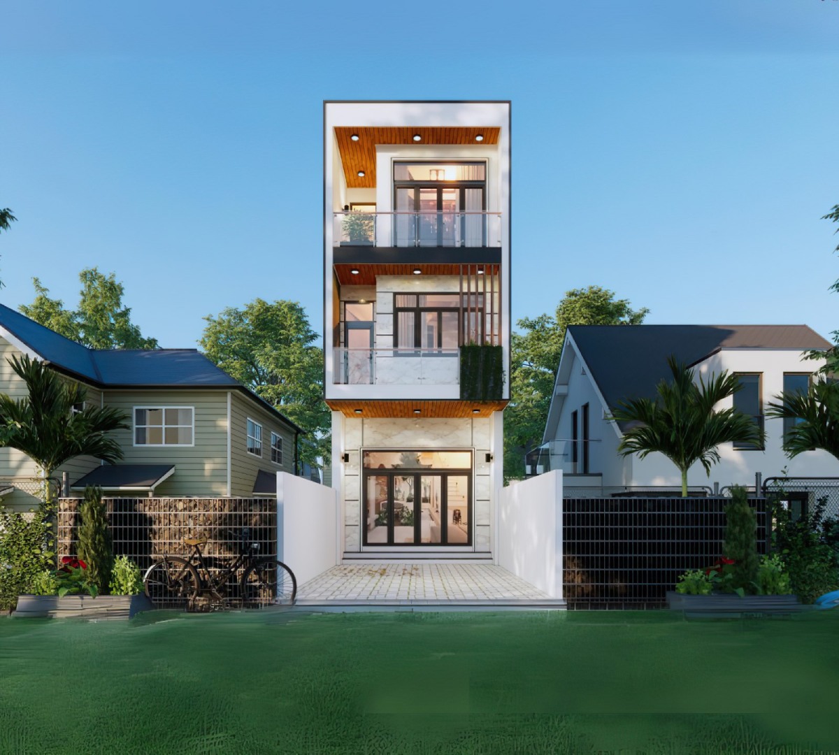 mẫu nhà mặt tiền 6m 15