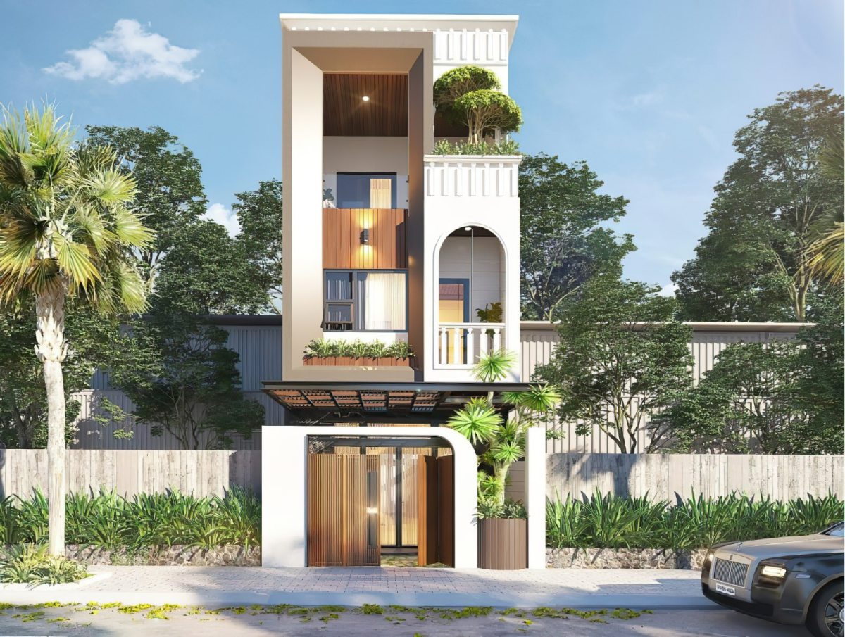 mẫu nhà mặt tiền 6m 8