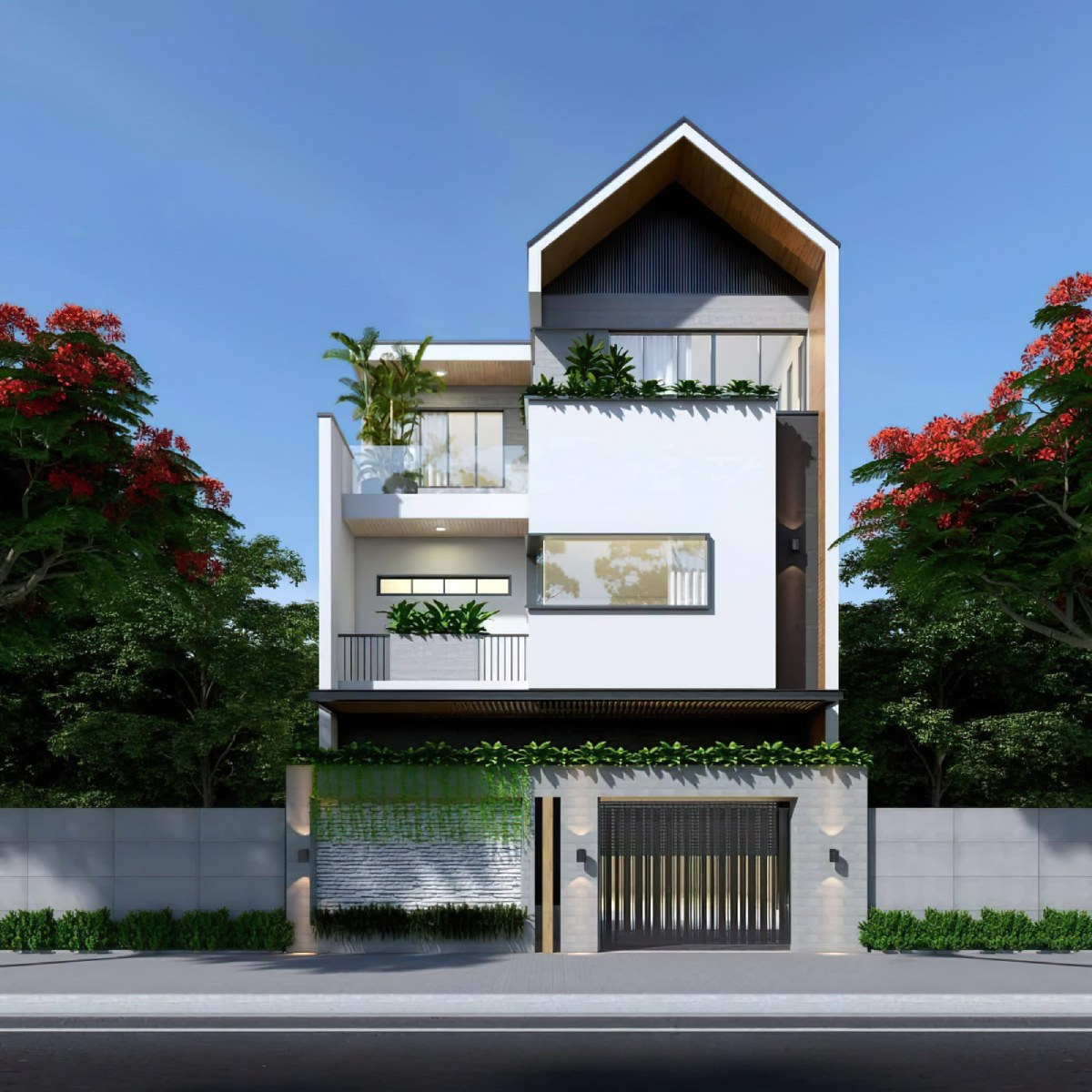 Mẫu thiết kế nhà lệch tầng 4