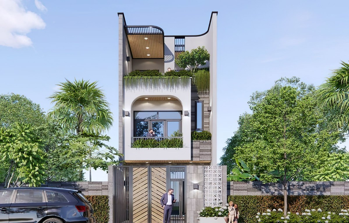 Mẫu thiết kế nhà lệch tầng 6