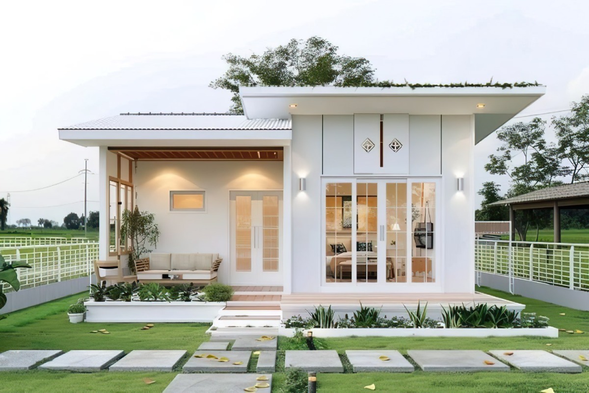 nhà mái bằng 1 tầng 2