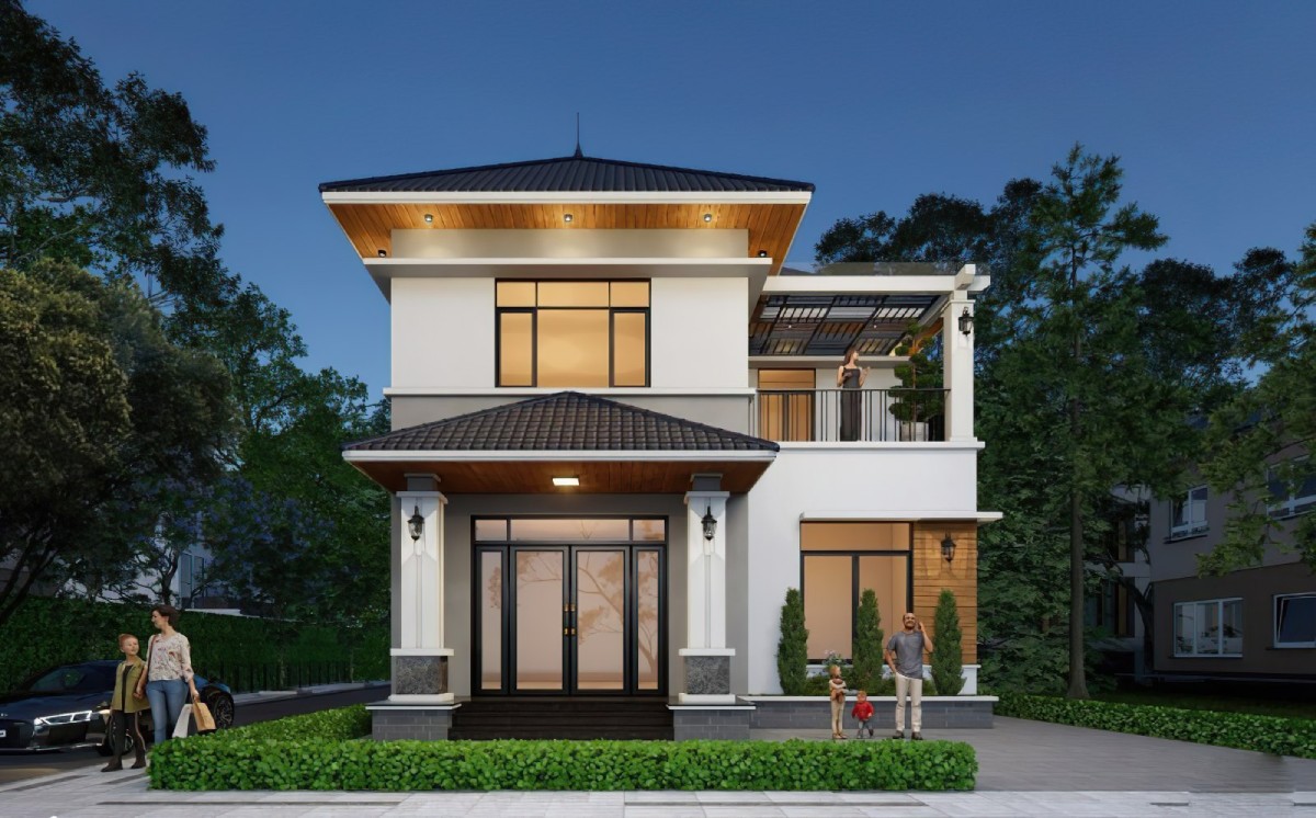 thiết kế nhà mái nhật 2 tầng 11