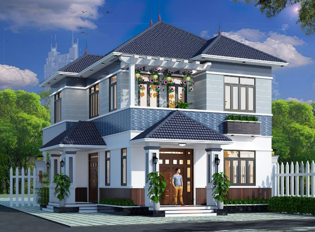 thiết kế nhà mái nhật 2 tầng 2