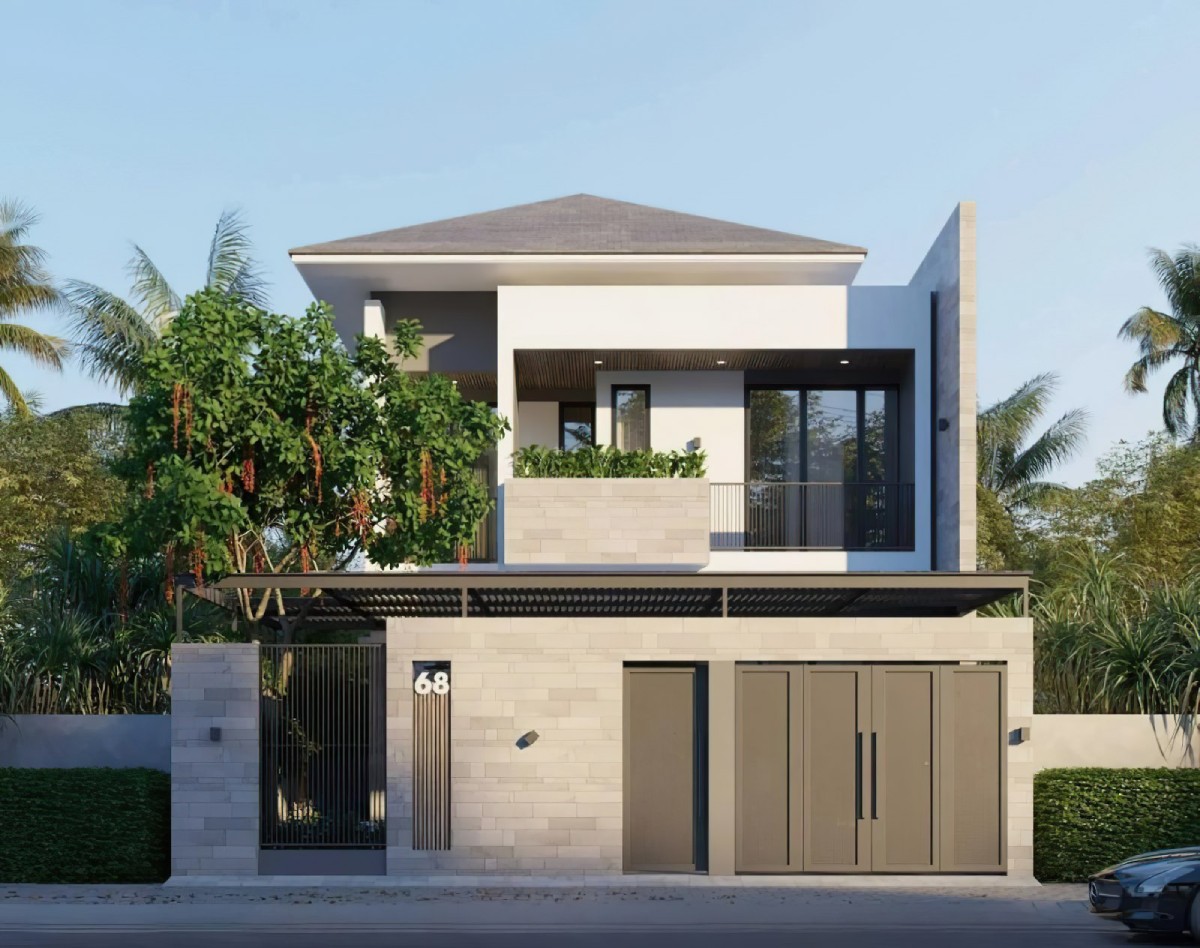 thiết kế nhà mái nhật 2 tầng 3