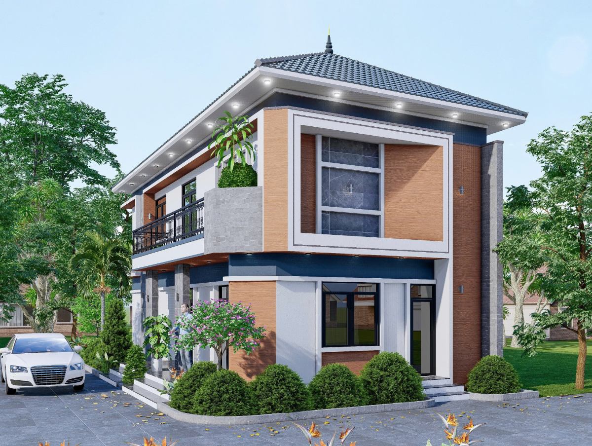 thiết kế nhà mái nhật 2 tầng 6