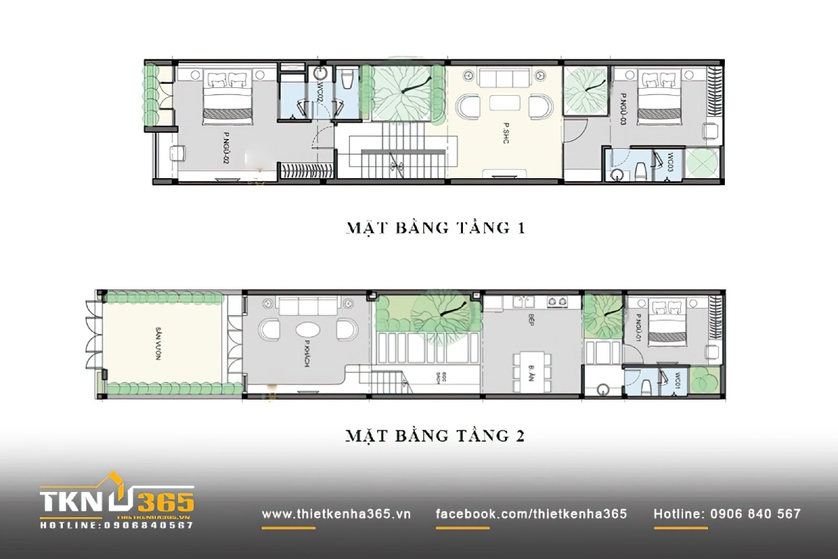 nhà ống 2 tầng 5x20m 2