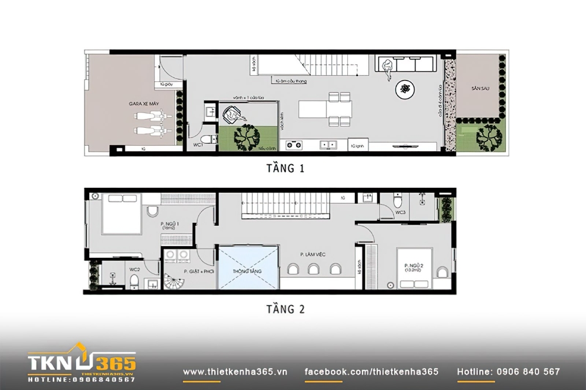 nhà ống 2 tầng 5x20m 4