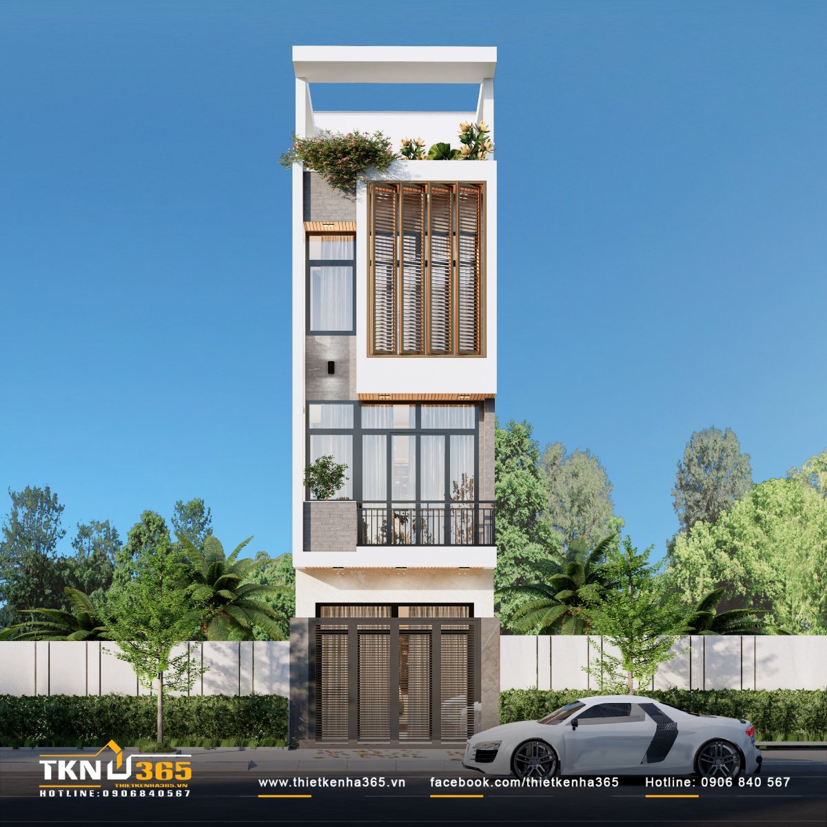 thiết kế nhà ống 70m2 3 tầng 1