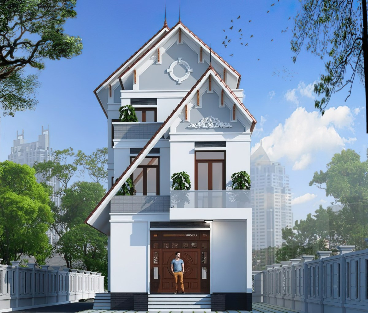 thiết kế nhà ống 70m2 3 tầng 4