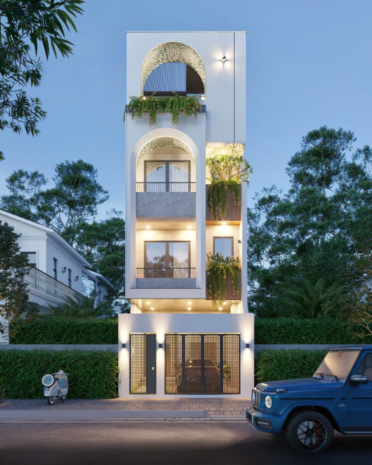 thiết kế nhà ống 70m2 3 tầng 5