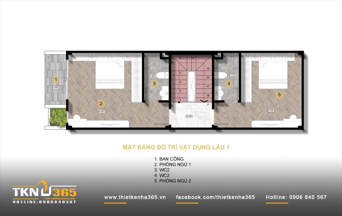 mặt bằng công năng lầu 1