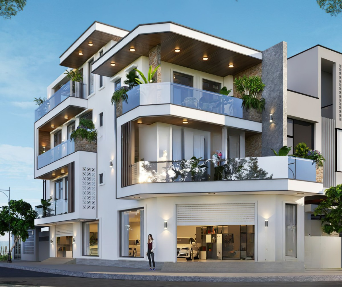 mẫu nhà 2 mặt tiền 3 tầng 11