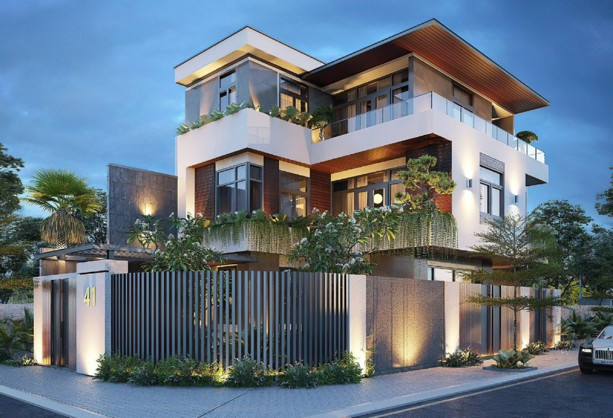 mẫu nhà 2 mặt tiền 3 tầng 12