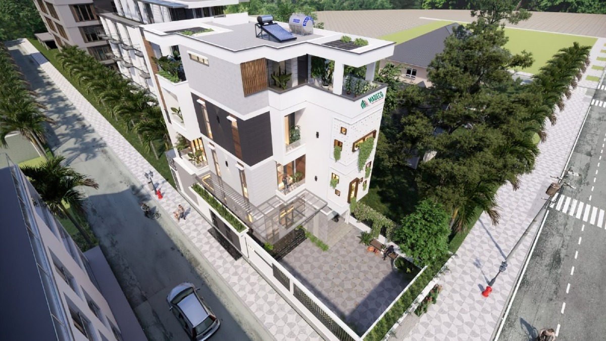 mẫu nhà 2 mặt tiền 3 tầng 6