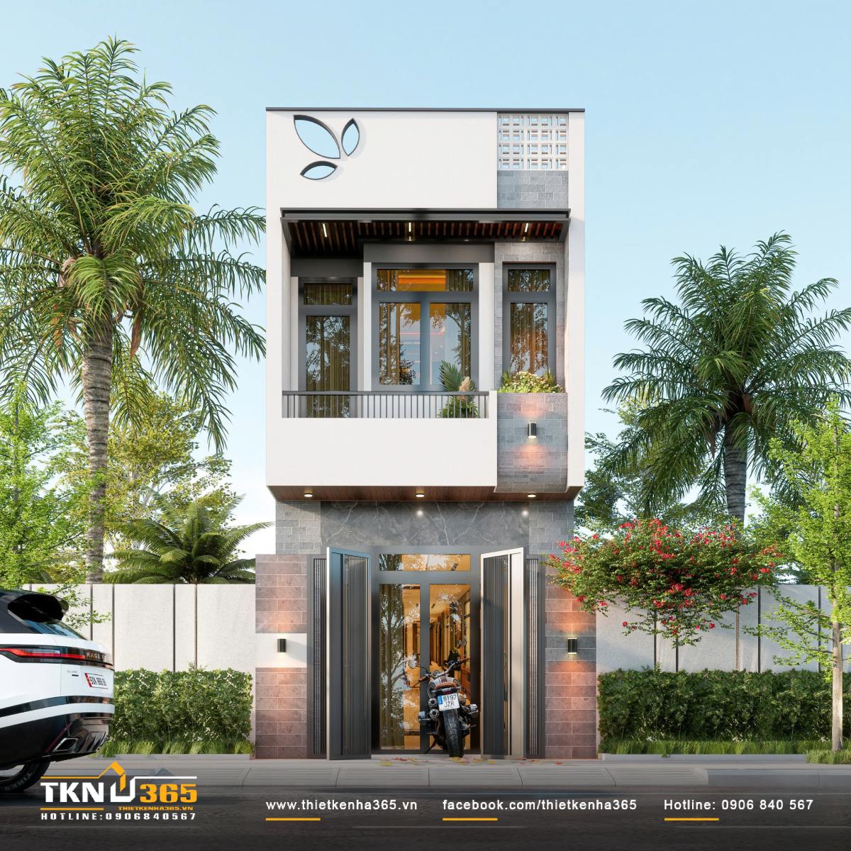 mẫu nhà 2 tầng 50m2 3 phòng ngủ 11