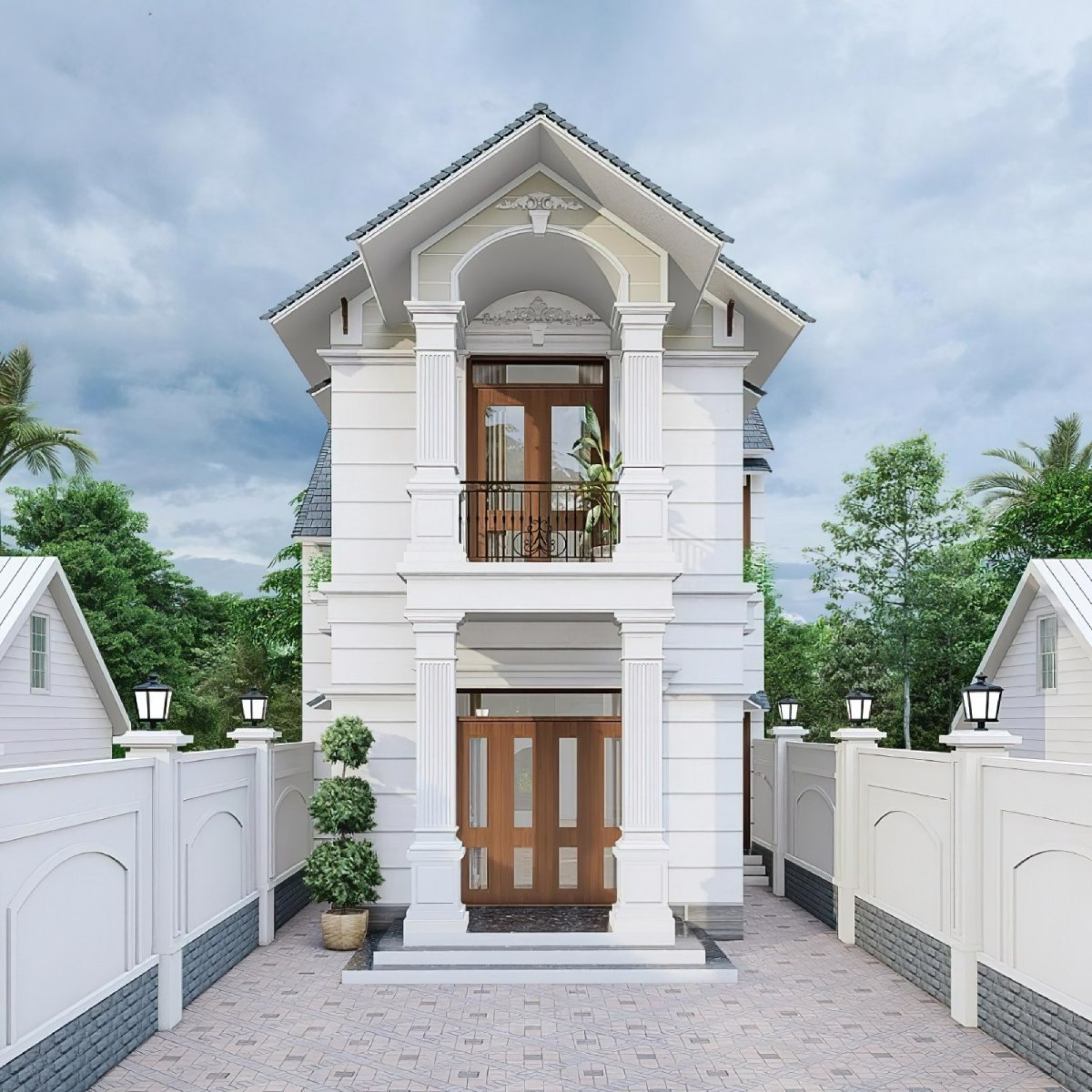 mẫu nhà 2 tầng 50m2 3 phòng ngủ 5