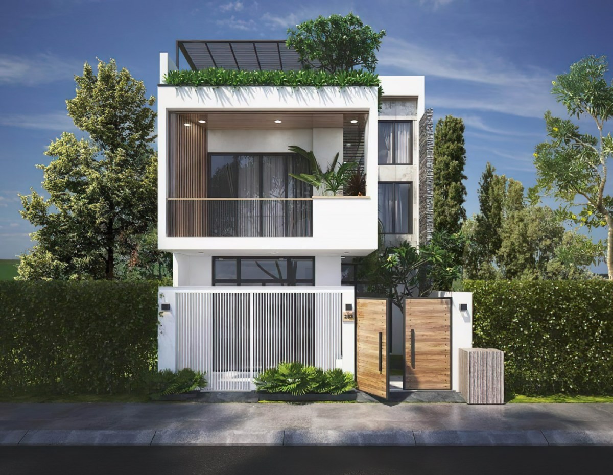 mẫu nhà 2 tầng 50m2 3 phòng ngủ 7