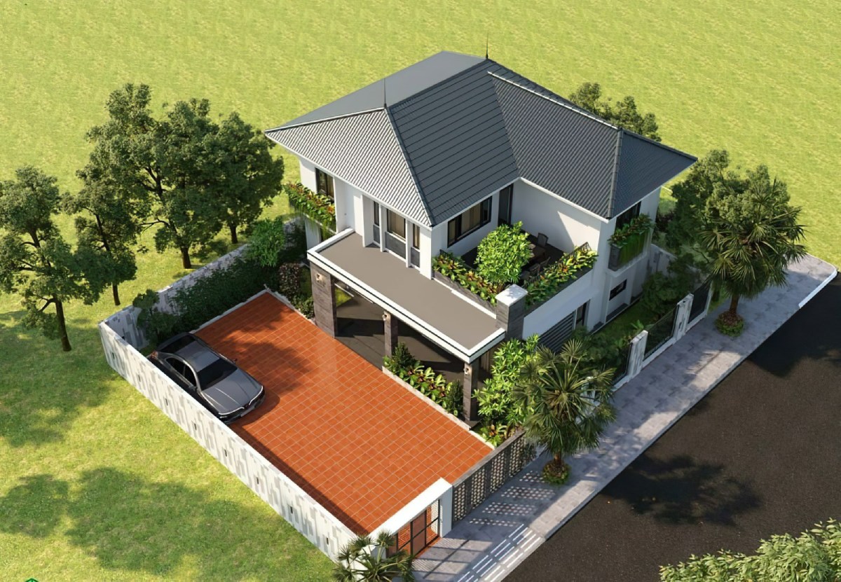 mẫu nhà 2 tầng 50m2 3 phòng ngủ 8