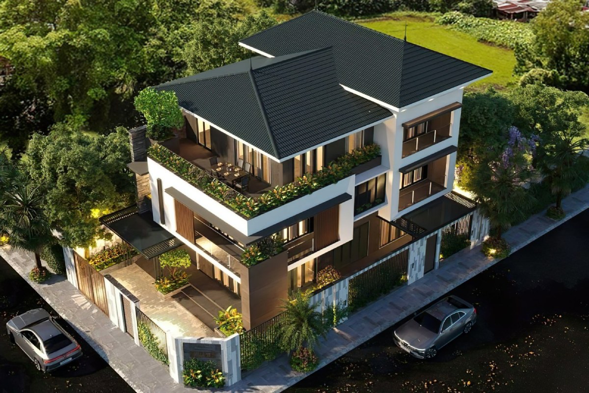 mẫu nhà 3 tầng mái Nhật 2