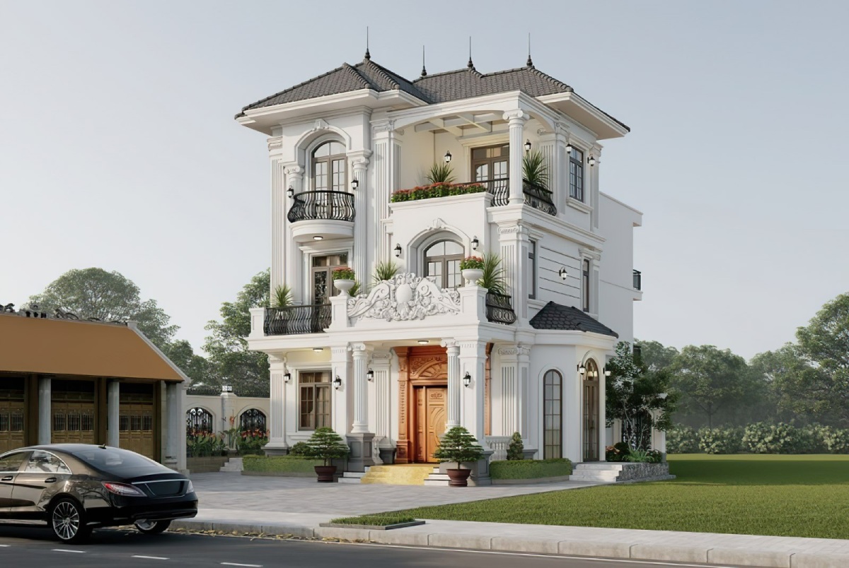 mẫu nhà 3 tầng mái Nhật 5