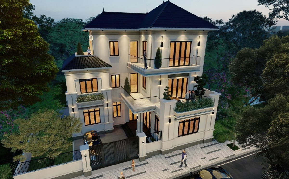 mẫu nhà 3 tầng mái Nhật 7