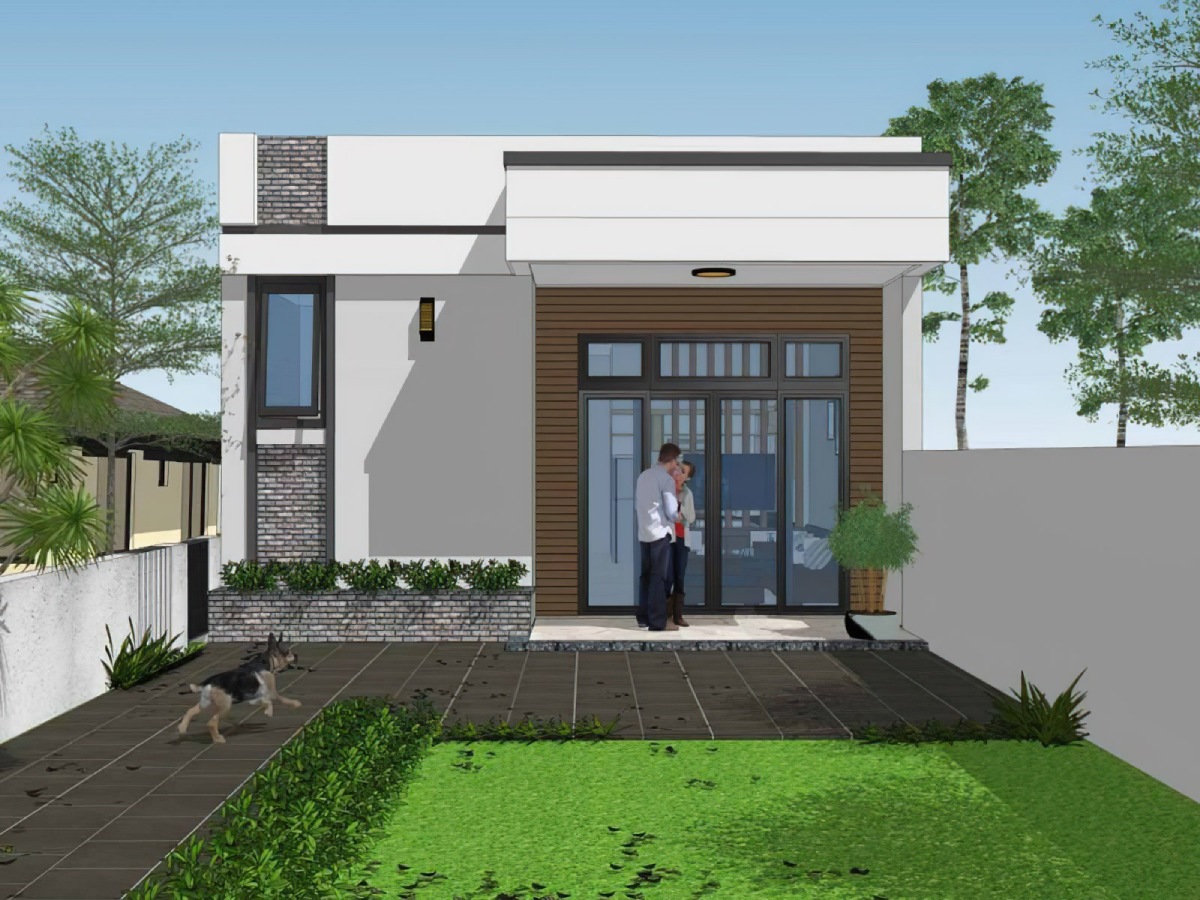 mẫu nhà cấp 4 mái bằng 6