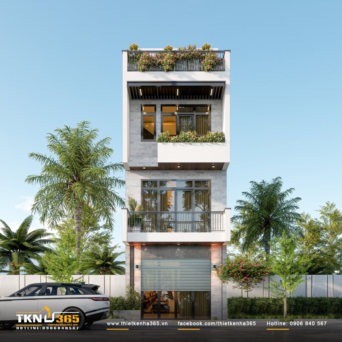 mẫu nhà ống 3 tầng mặt tiền 6m 9