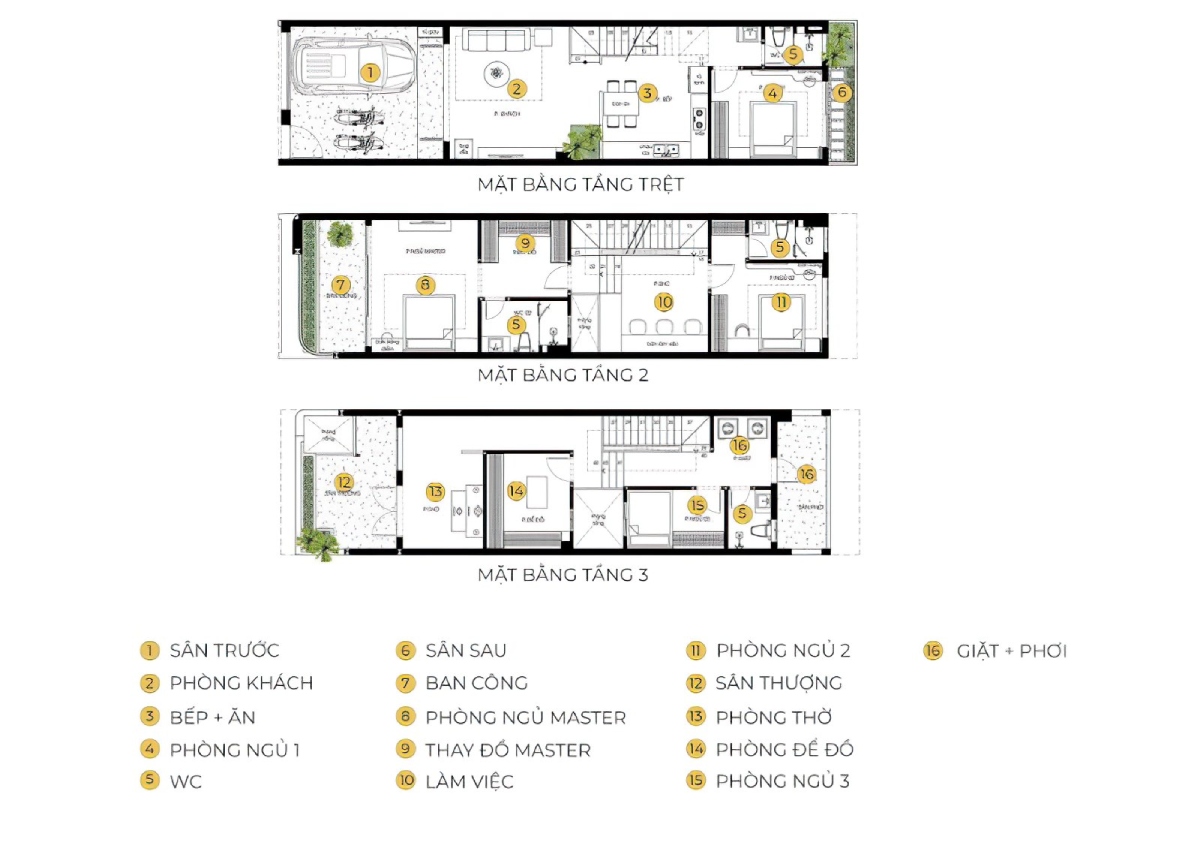 mẫu nhà ống 3 tầng mặt tiền 6m 7