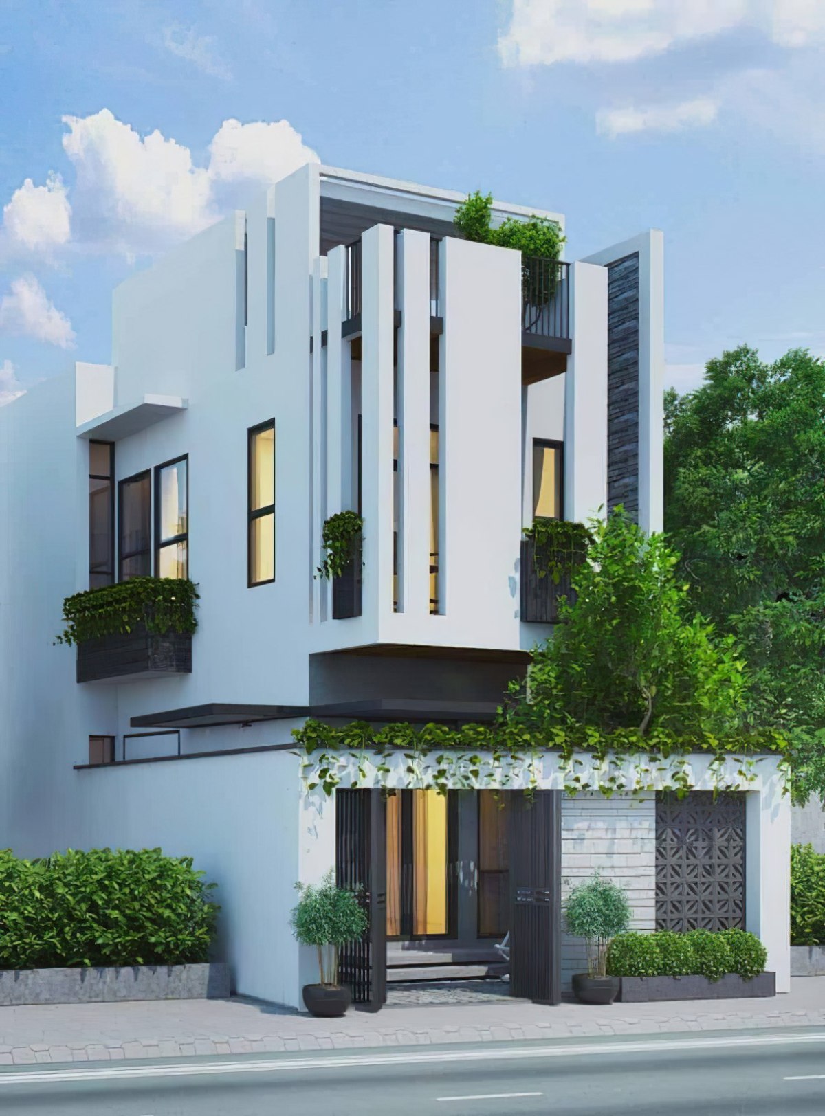 mẫu nhà ống 3 tầng mặt tiền 6m 8