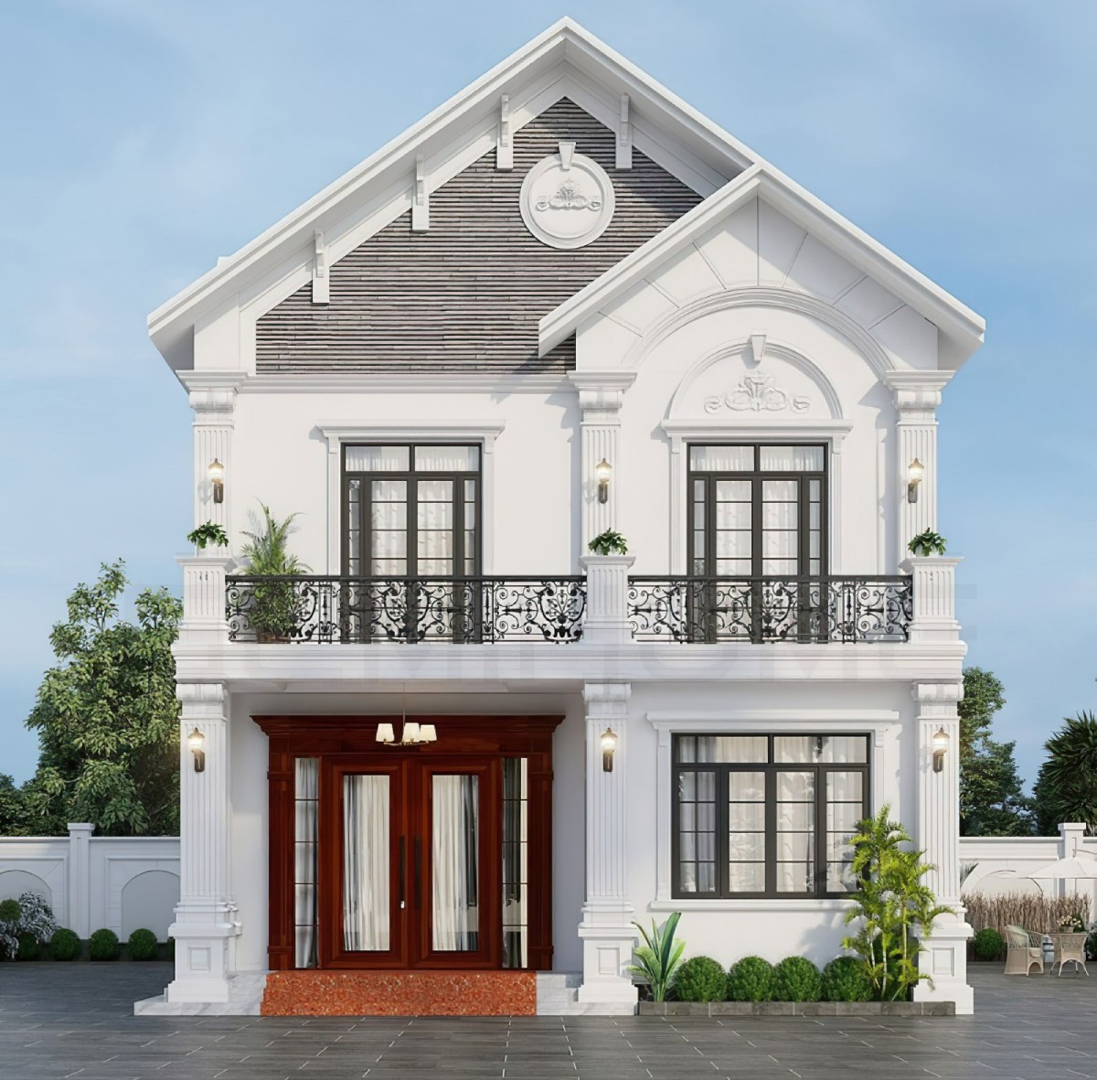 Kiểu thiết kế nhà 2 tầng mái Thái 7