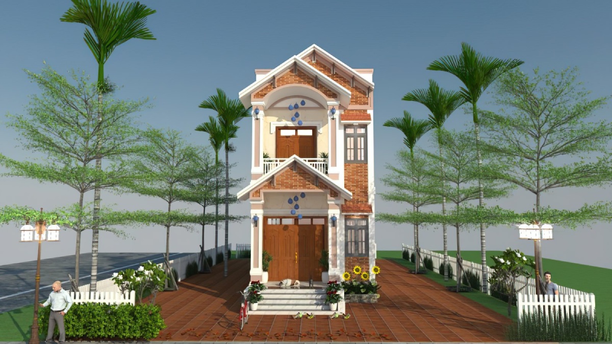 Kiểu thiết kế nhà 2 tầng mái Thái 9