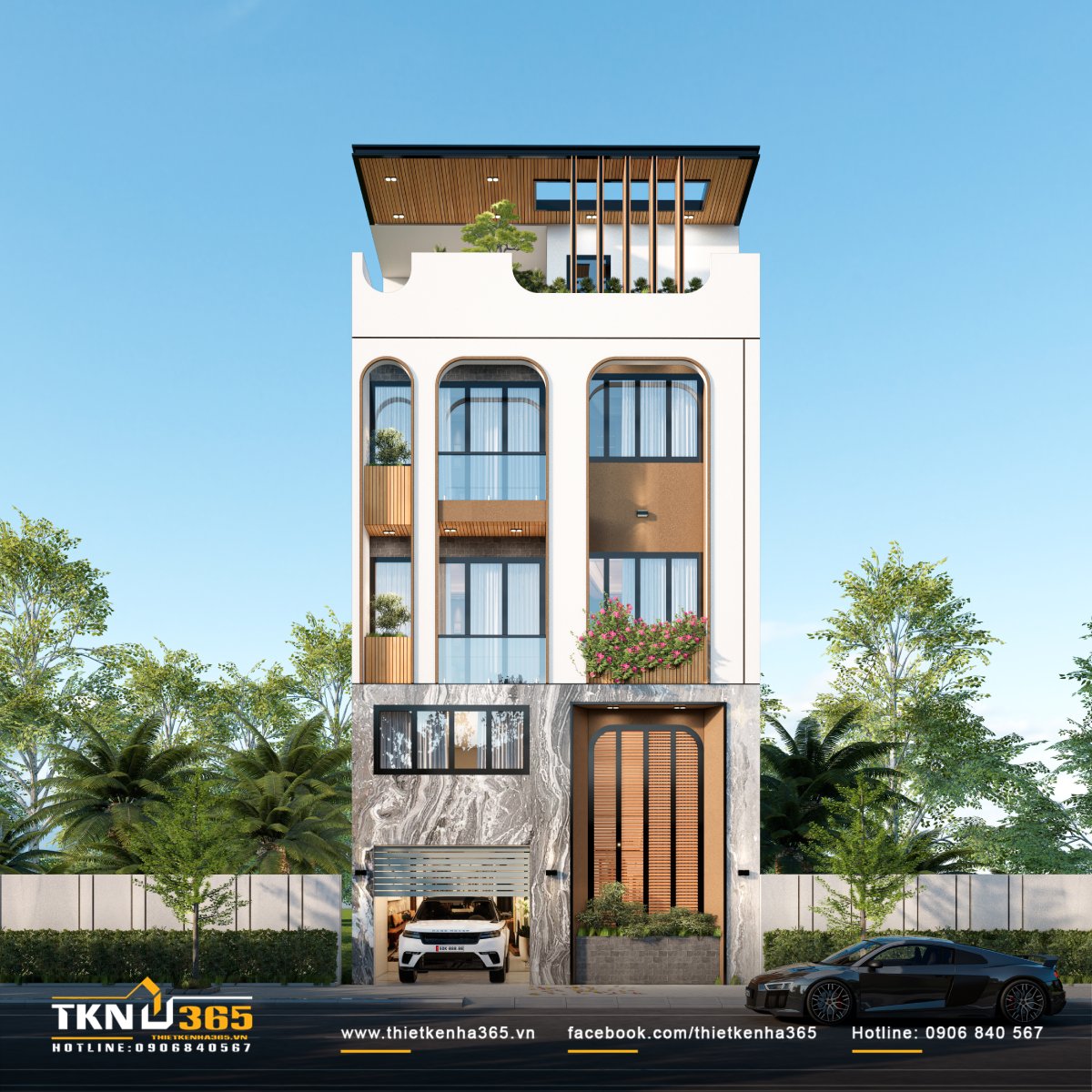 thiết kế nhà 3 tầng đẹp mặt tiền 7m 9