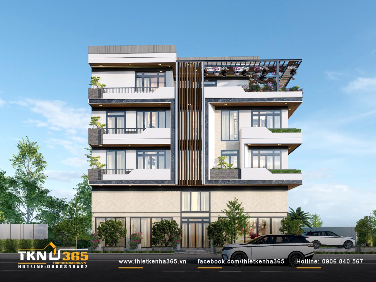 Thiết kế nhà phố 4 tầng 1