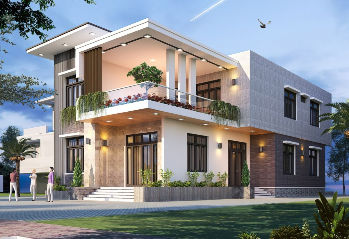 Mẫu nhà 2 tầng 4 phòng ngủ 2