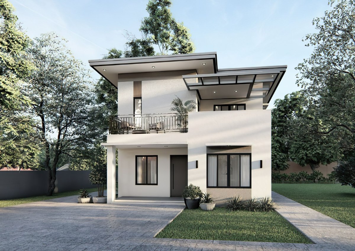 Mẫu nhà 2 tầng 4 phòng ngủ thiết kế kiểu hiện đại, hướng về thiên nhiên Mẫu nhà 2 tầng 4 phòng ngủ thiết kế kiểu hiện đại, hướng về thiên nhiên (ảnh: sưu tầm)