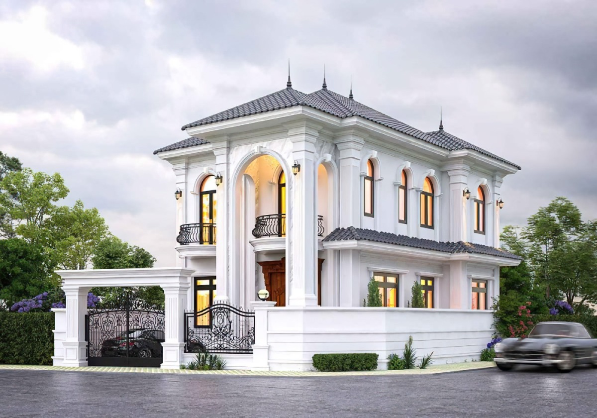 Mẫu nhà 2 tầng 4 phòng ngủ với thiết kế phong cách tân cổ điển tao nhã Mẫu nhà 2 tầng 4 phòng ngủ với thiết kế phong cách tân cổ điển tao nhã (ảnh: sưu tầm)