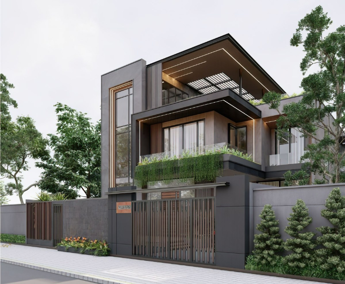 Mẫu nhà chữ L 2 tầng 6