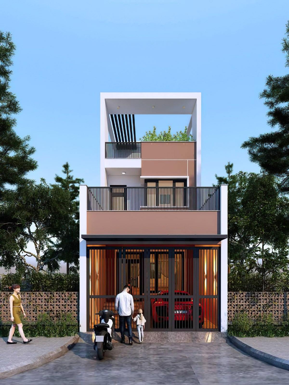 mẫu nhà phố 2 tầng 5x15m 13