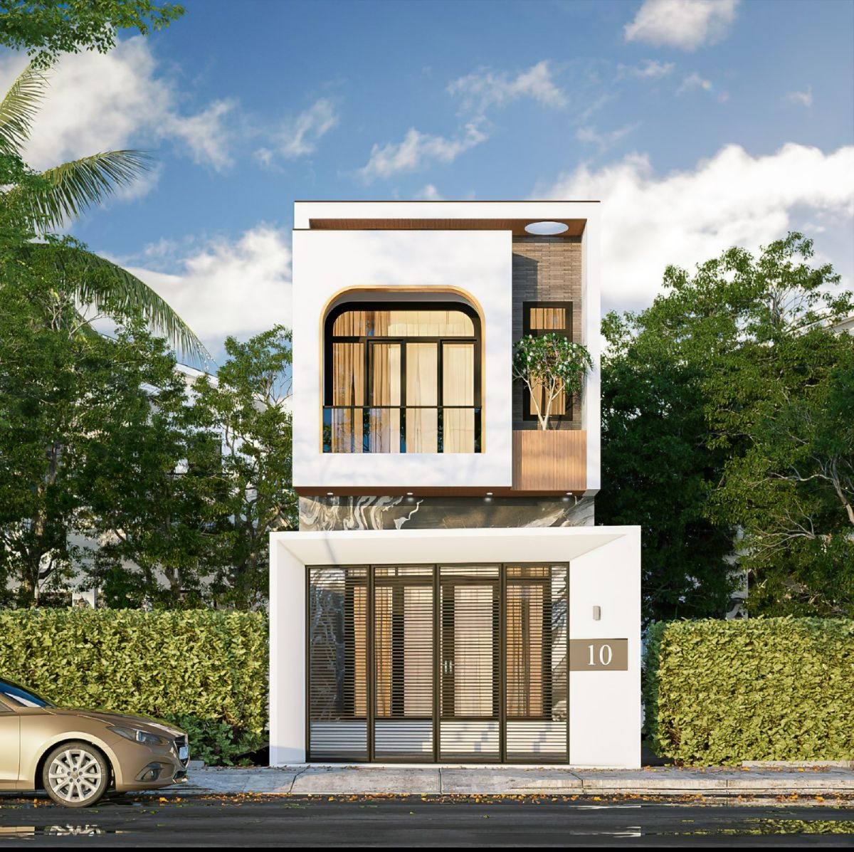 mẫu nhà phố 2 tầng 5x15m 3