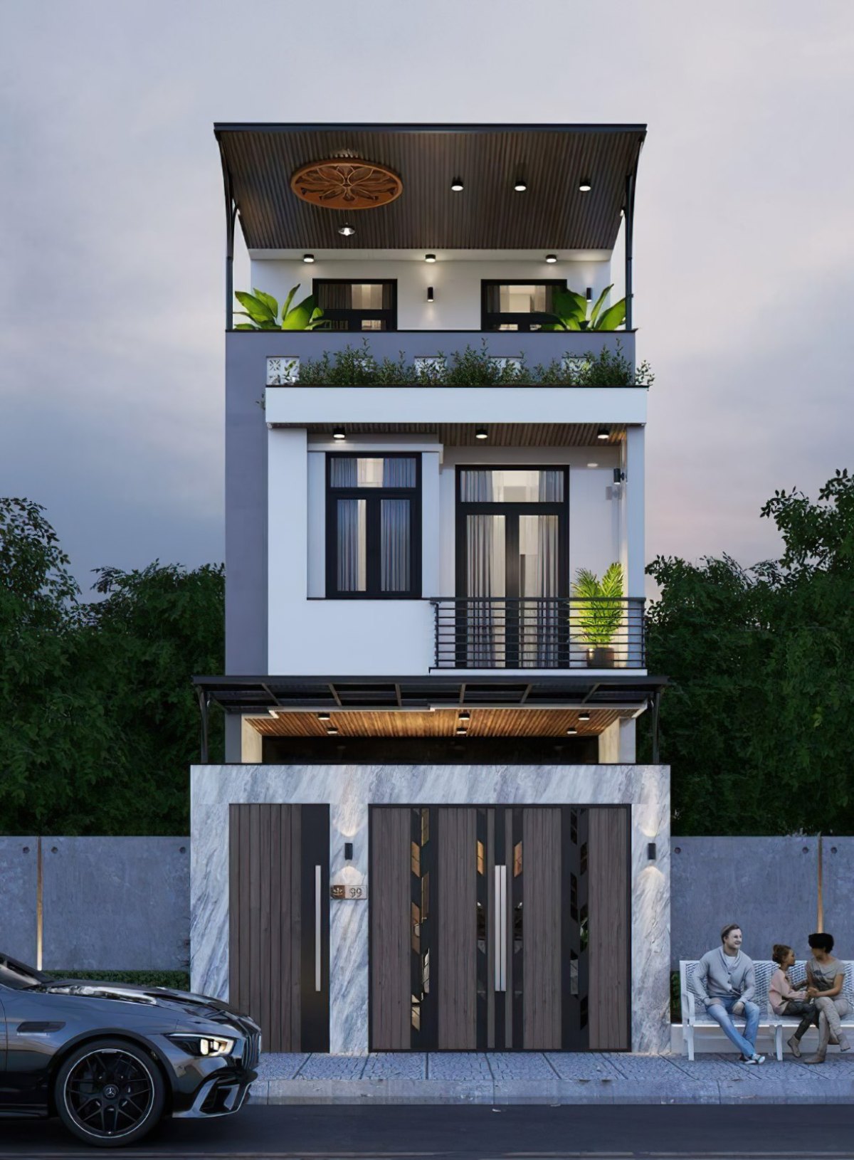 mẫu nhà phố 2 tầng 5x15m 4