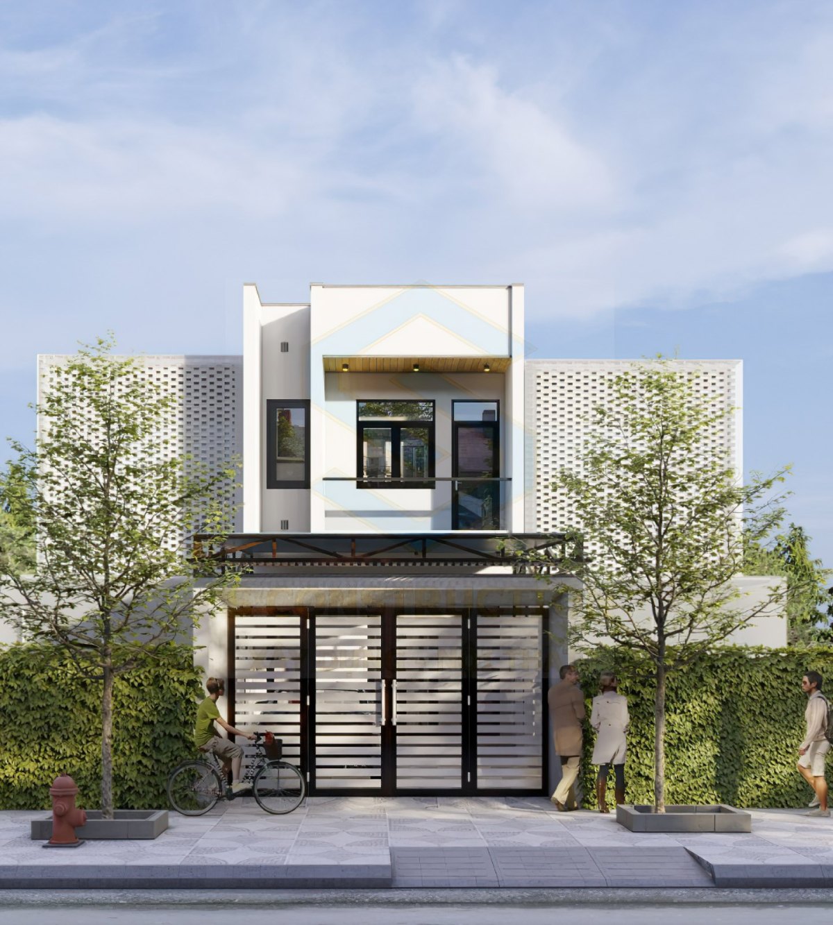 mẫu nhà phố 2 tầng 5x15m 6