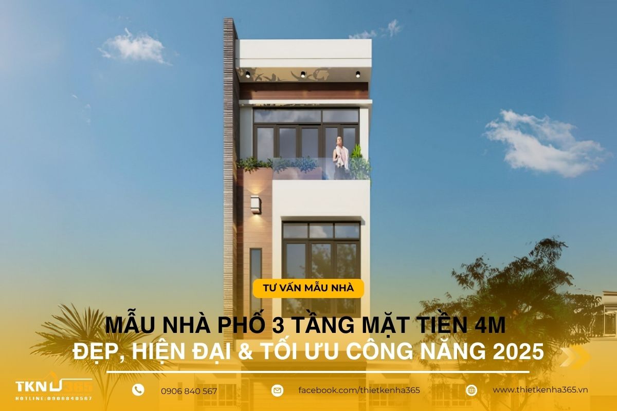 mẫu nhà phố 3 tầng mặt tiền 4m