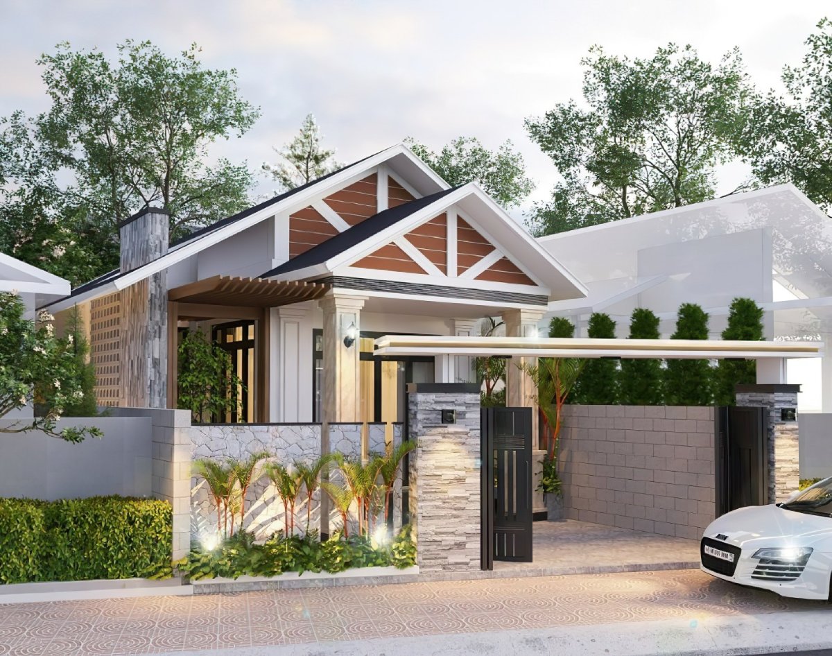 Thiết kế nhà 1 tầng 5x15m 1