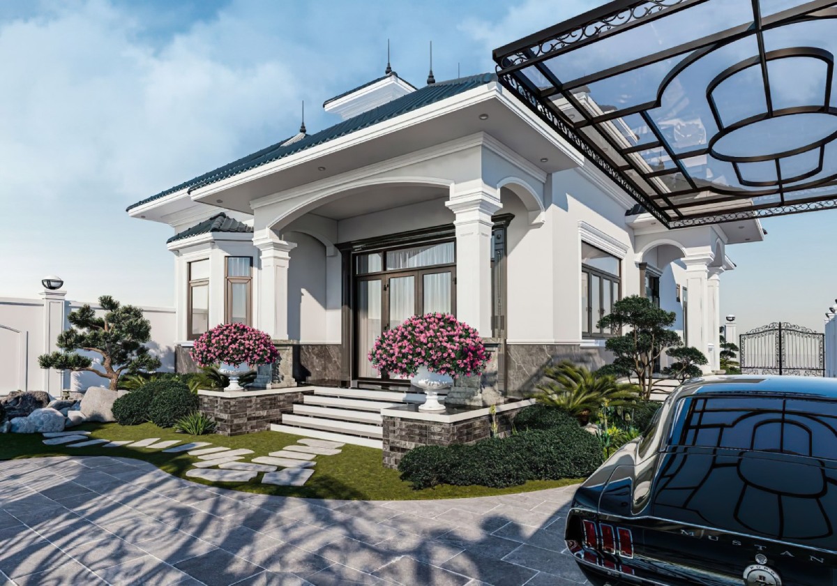 Thiết kế nhà 1 tầng 5x15m 12