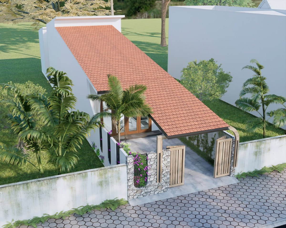 thiết kế nhà 1 tầng 5x15m 3